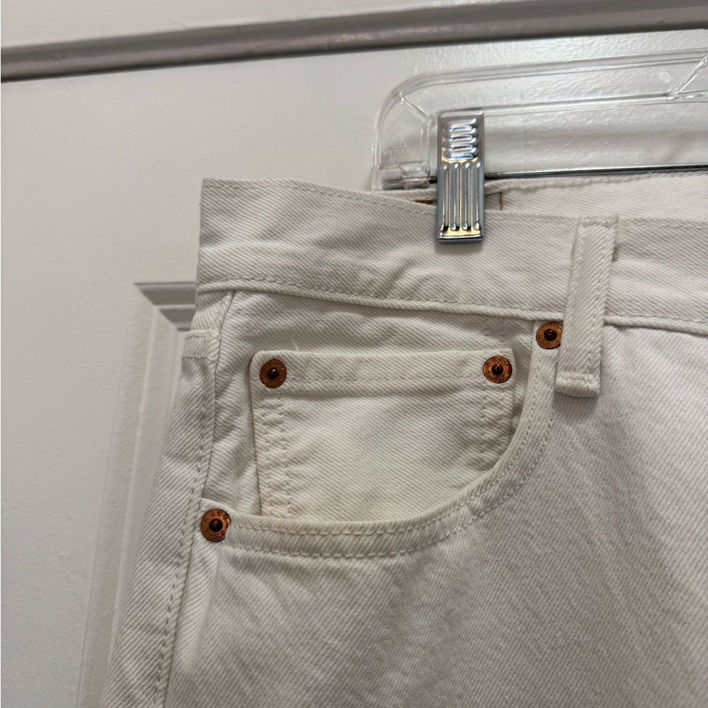 Levis 501 Original Fit 100% Cotton Jeans White - Picture 5 of 11